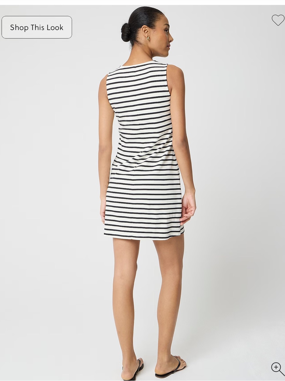 J. Crew Factory Black and White Striped Sleeveless Shift Dress - Picture 2 of 3
